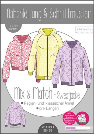 ki-ba-doo Damen Sweatjacke Mix&Match Gr. 32-58 