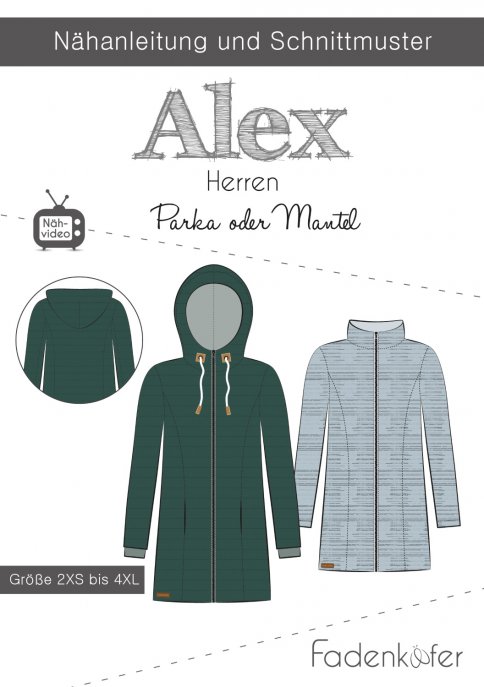 fadenkäfer Herren Parka Alex Gr. 2XS-4XL 