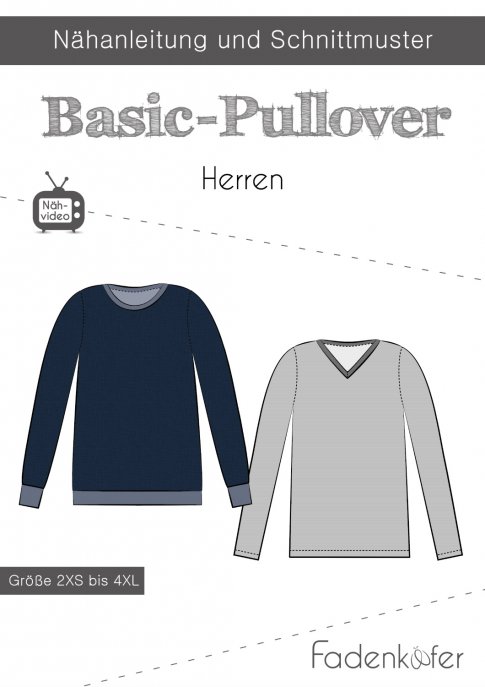 fadenkäfer Herren Basic-Pullover Gr. 2XS-4XL 