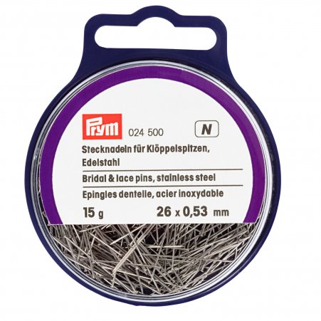 Prym Klöppel-Stecknadeln V2A 0,53 x 26 mm silberfarbig 