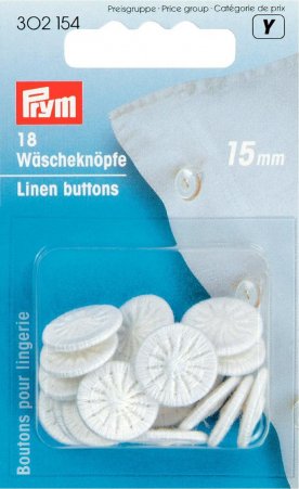 Prym Wäscheknöpfe Zwirn 24'' 15 mm weiss NML 