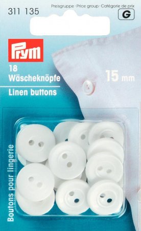 Prym Wäscheknöpfe Kunststoff 24'' 15 mm weiss 