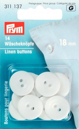 Prym Wäscheknöpfe Kunststoff 28'' 18 mm weiss  NML 