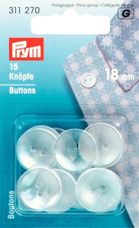 Prym Kittel-/Schlafanzugknöfe KST 18 mm perlmutt 