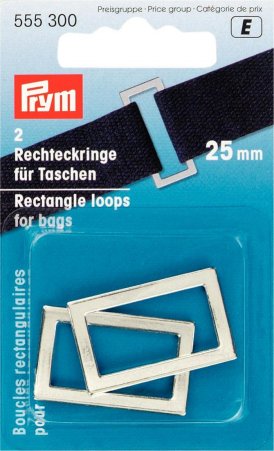 Prym Rechteckringe für Taschen 25 mm silberfarbig 